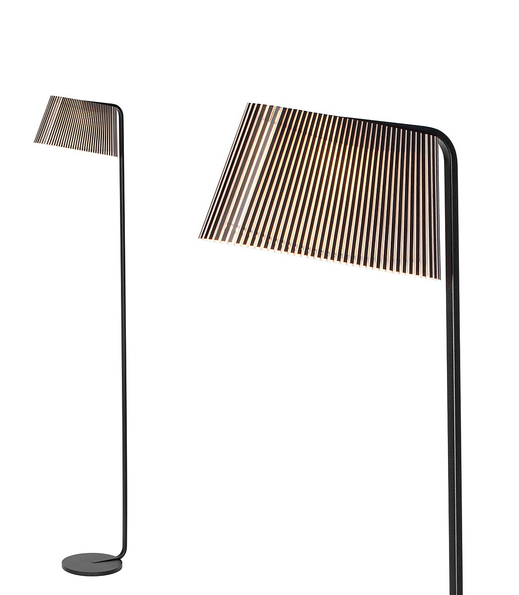 Owalo 7010 floor lamp is available in black laminated