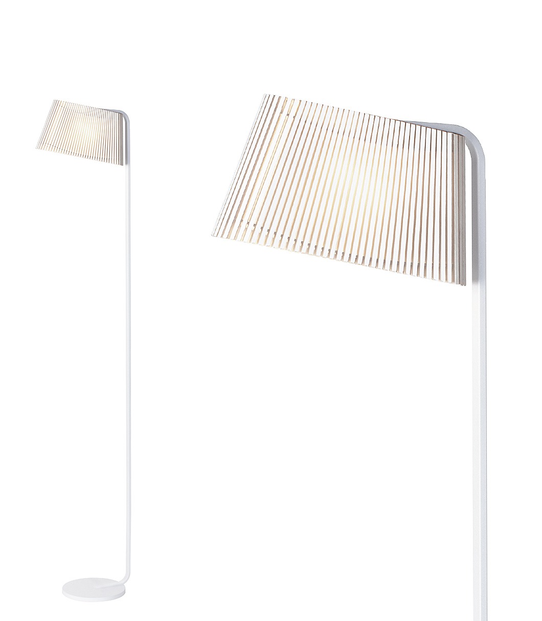 Owalo 7010 floor lamp is available in white laminated