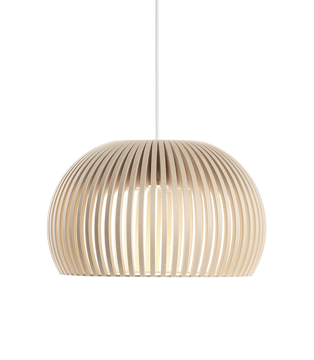 Atto 5000 pendant lamp is available in natural birch