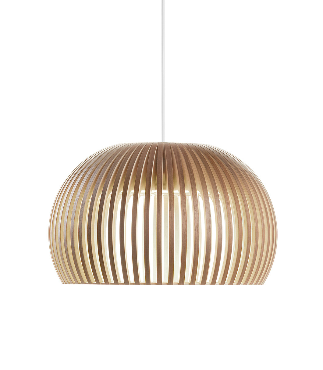Atto 5000 pendant lamp is available in walnut veneer
