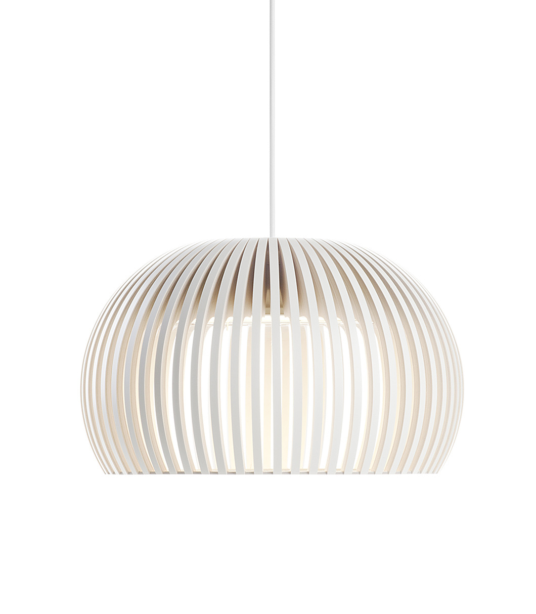 Atto 5000 pendant lamp is available in white laminated
