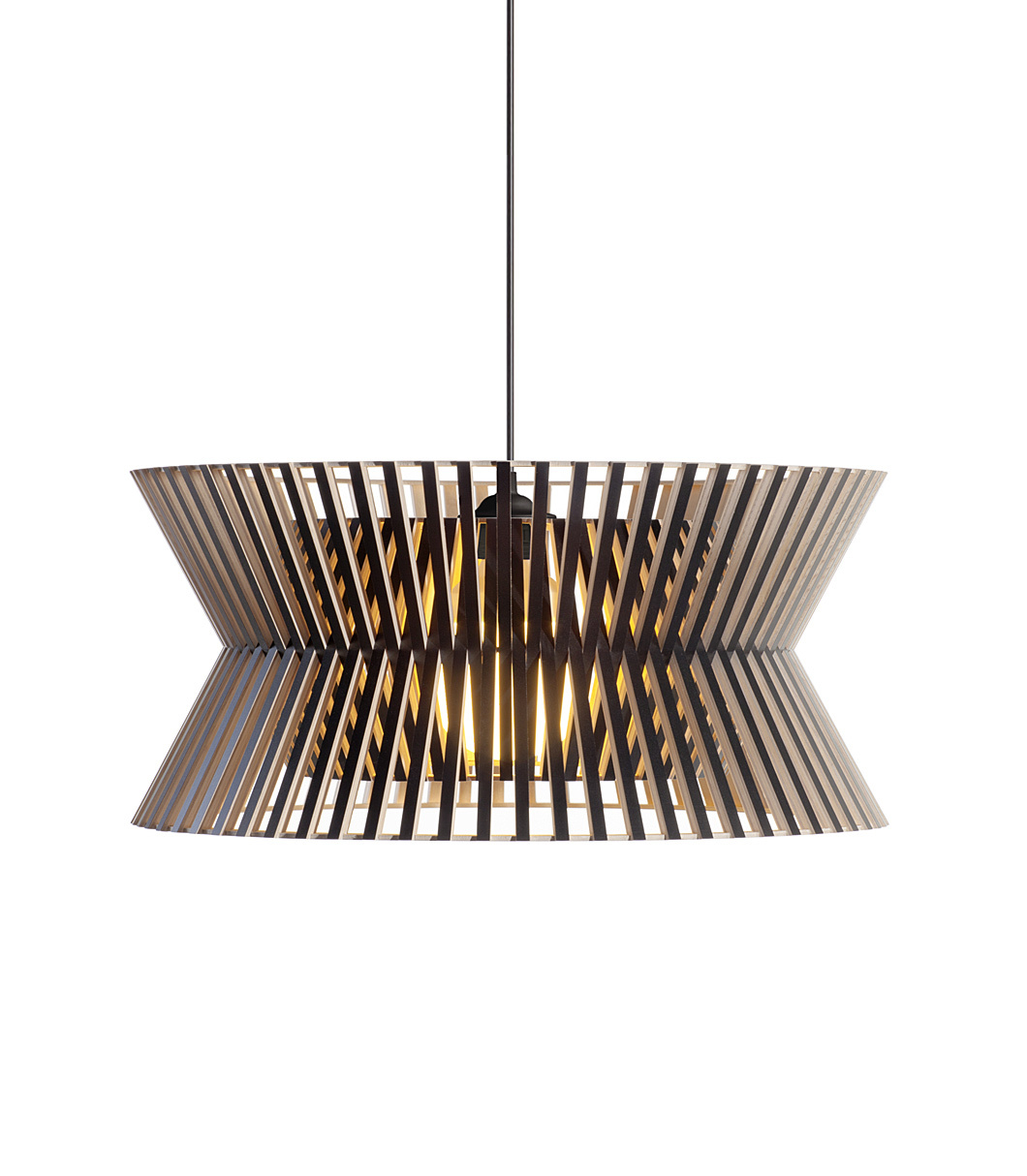 Kontro 6000 pendant lamp is available in black laminated