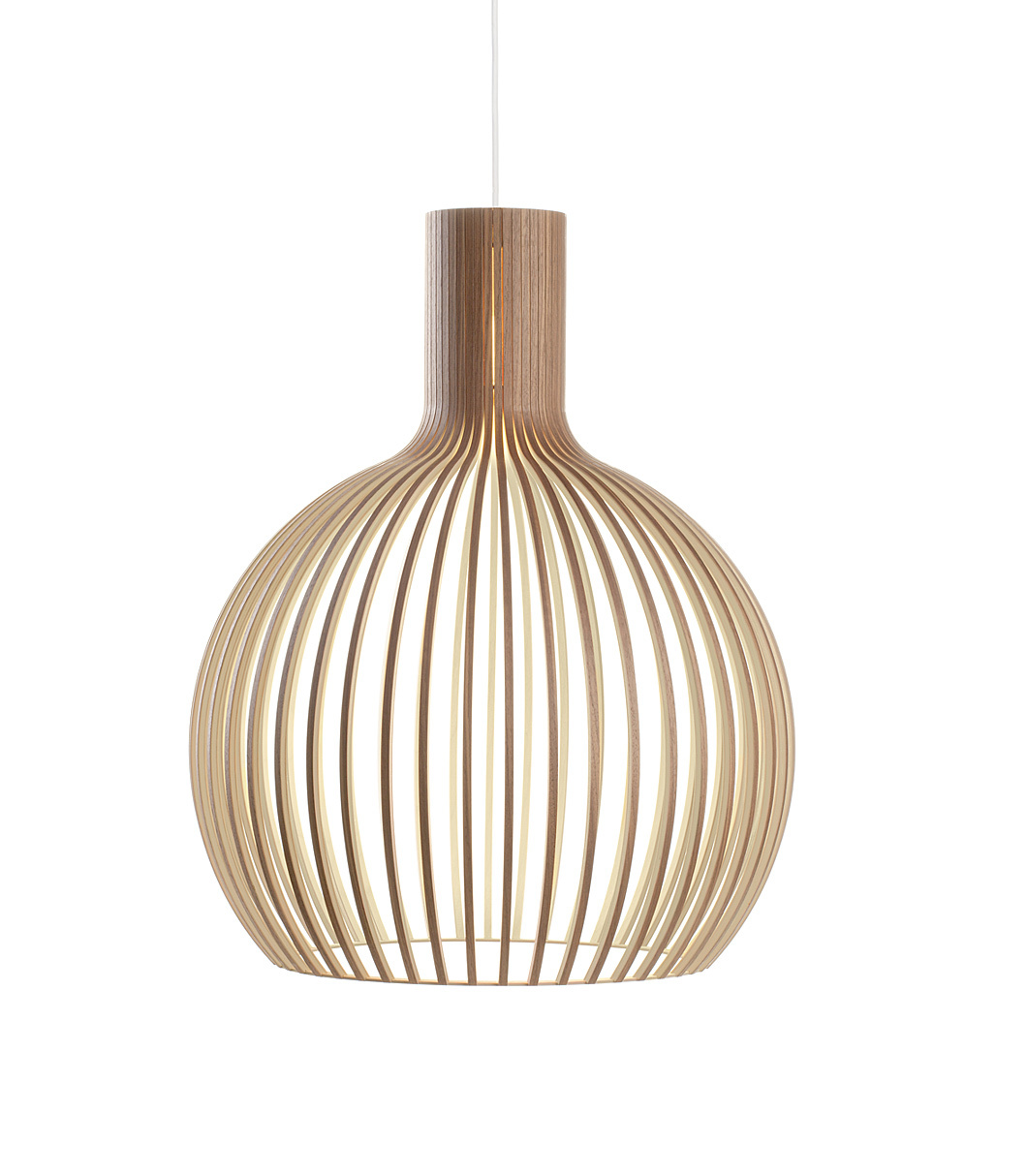 Octo 4240 pendant lamp is available in walnut veneer
