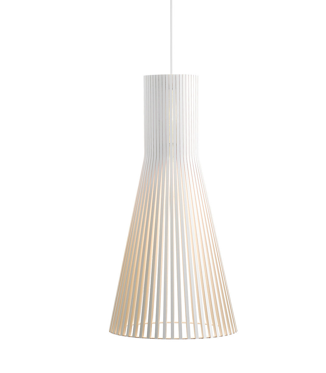 Secto 4200 pendant lamp is available in white laminated