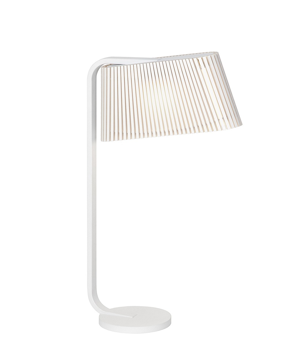 Owalo 7020 table lamp is available in white laminated