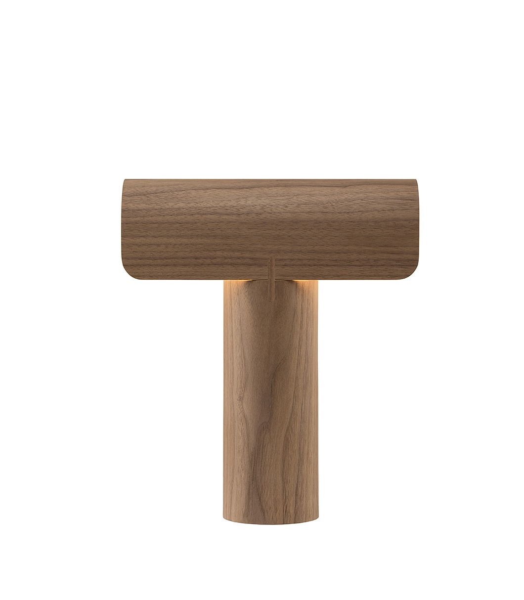 Teelo 8020 table lamp is available in walnut veneer