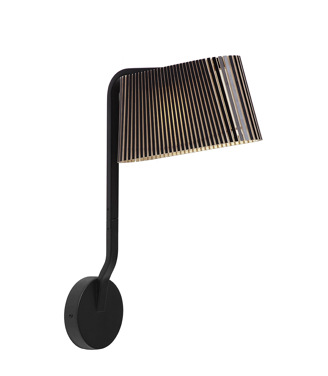 Owalo 7030 wall lamp is available in black laminated
