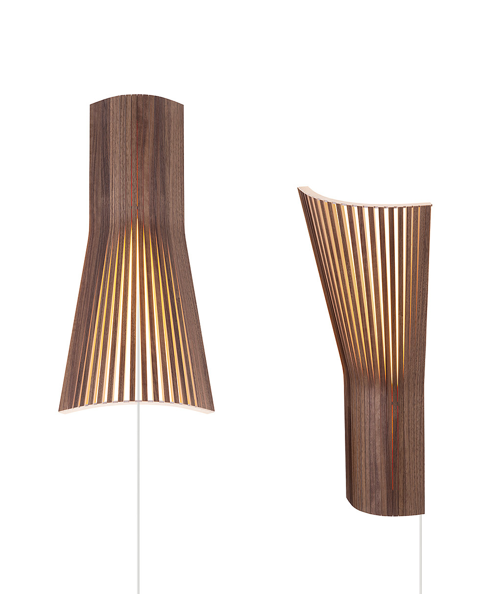 Secto Small 4237 corner lamp is available in walnut veneer
