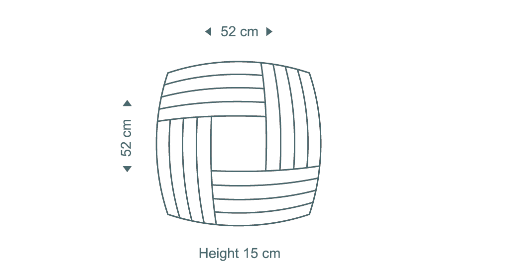 Secto Design Kuulto 9100 ceiling lamp is 15 cm high and 52 cm wide.