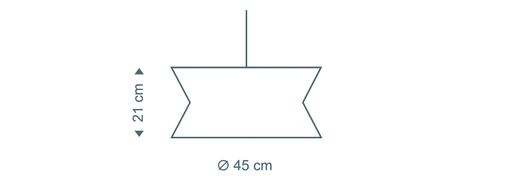 Die Kontro 6000-Pendelleuchte von Secto Design ist 21 cm hoch und hat einen Durch-messer von 45 cm. 