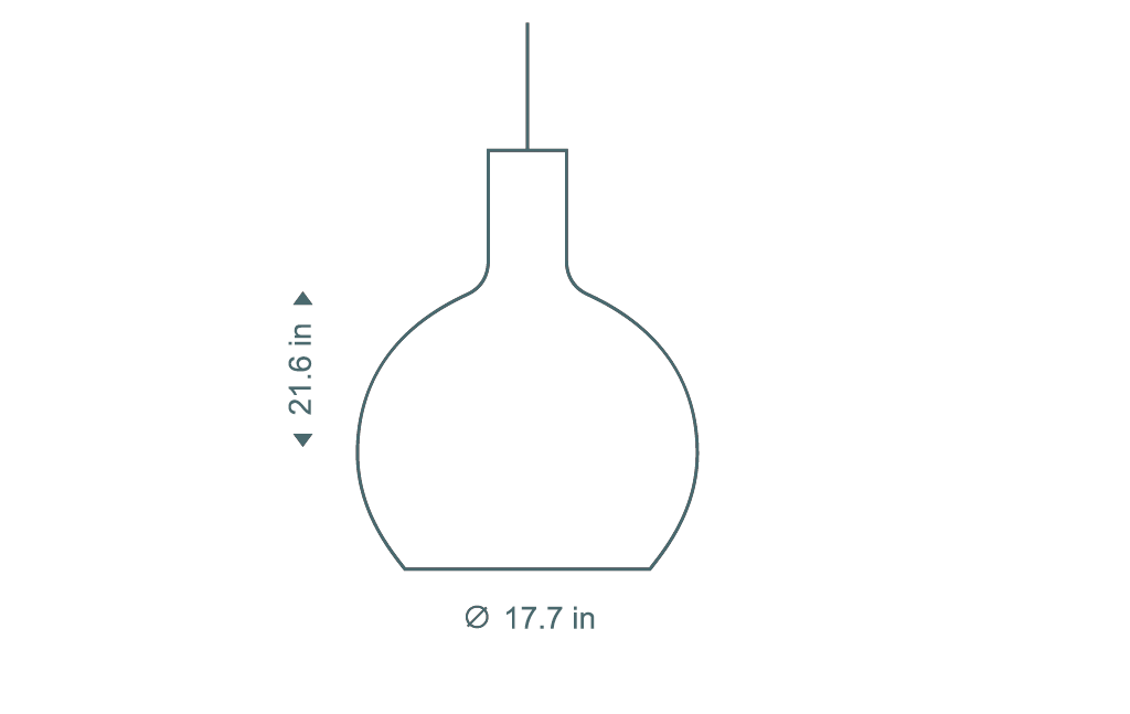 Secto Design Octo Small 4241 pendant lamp is 55 cm high and its diameter is 45 cm.