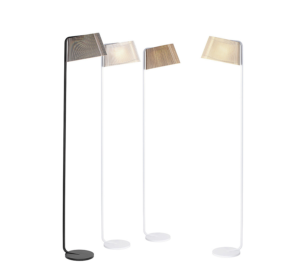Secto Design Owalo 7010 floor lamp is available in four colours: birch, walnut, black and white.