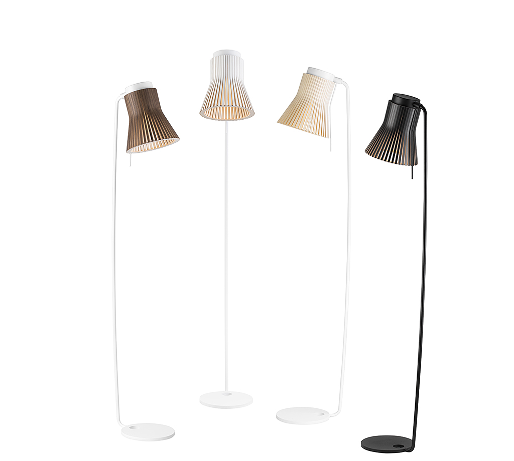 Secto Design Petite 4610 floor lamp is available in four colours: birch, walnut, black and white.