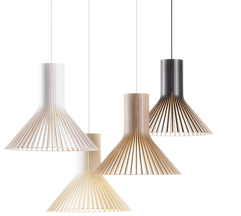 Secto Design Puncto 4203 pendant lamp is available in four colours: birch, walnut, black and white.
