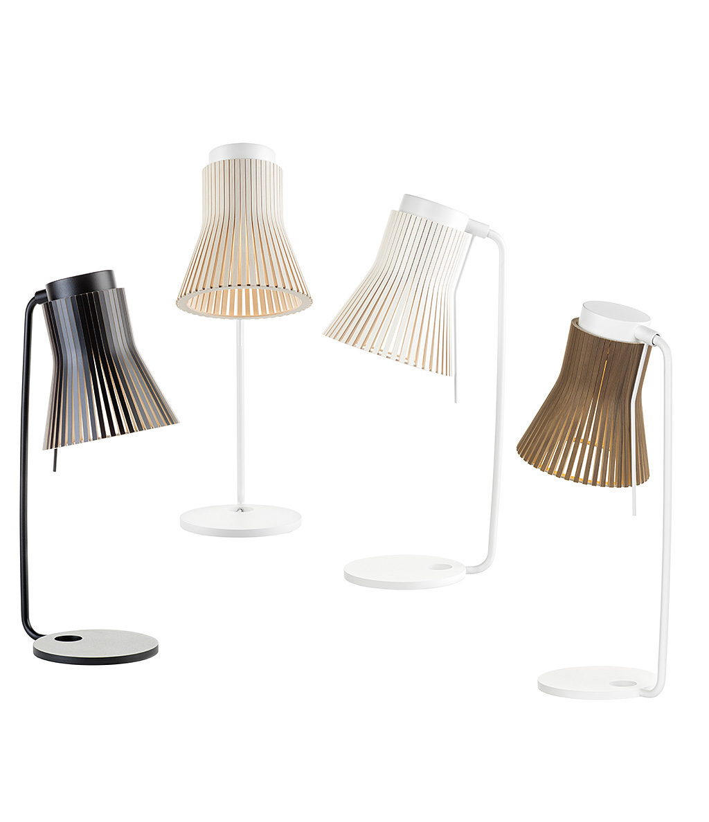 Secto Design Petite 4620 table lamp is available in four colours: birch, walnut, black and white.