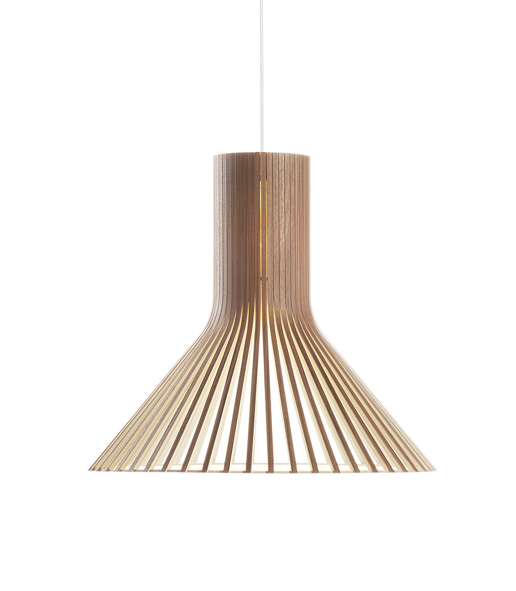 Puncto 4203 pendant lamp is available in walnut veneer