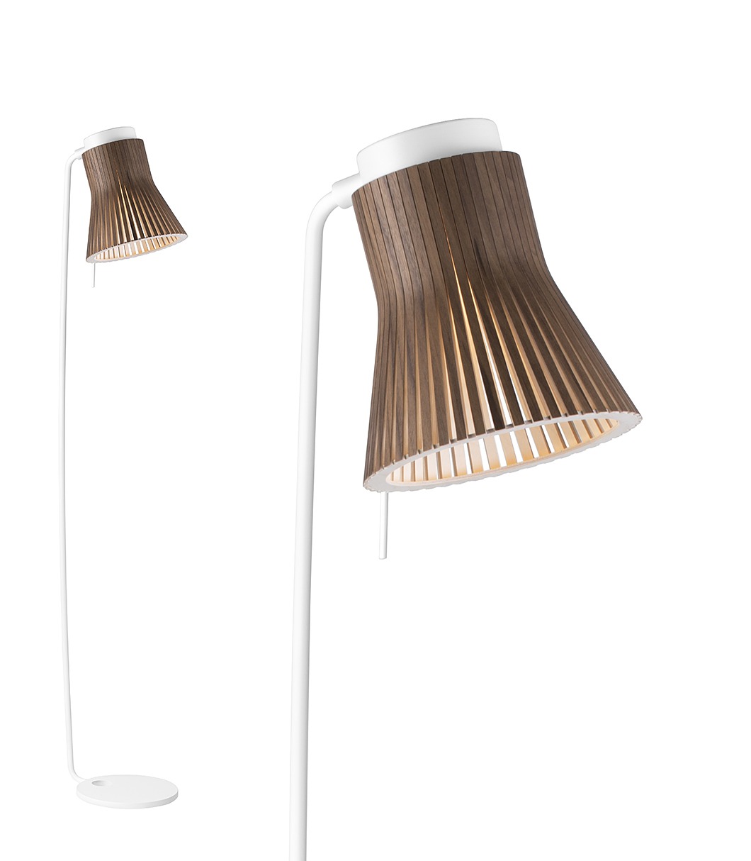 Petite 4610 floor lamp is available in walnut veneer