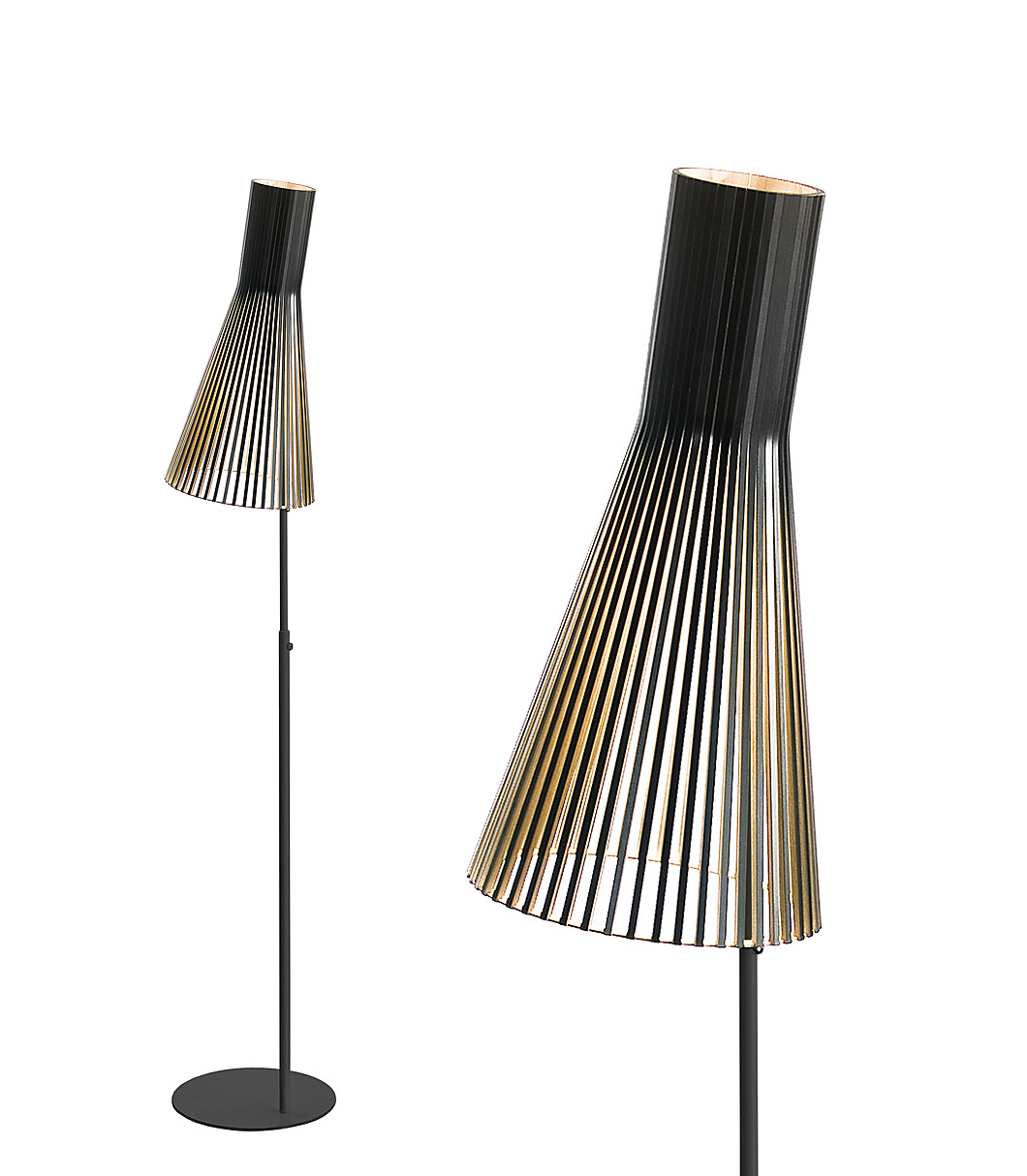 Lampadaire Secto 4210 est disponible en stratifié noir