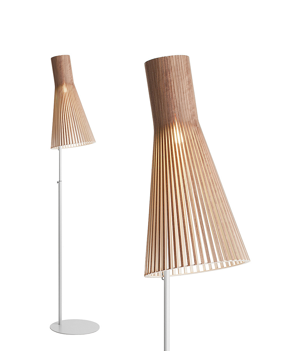 Lampadaire Secto 4210 est disponible en placage de noyer