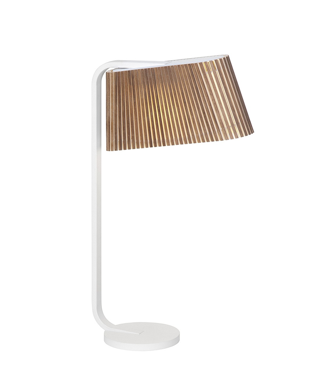 Owalo 7020 table lamp is available in walnut veneer