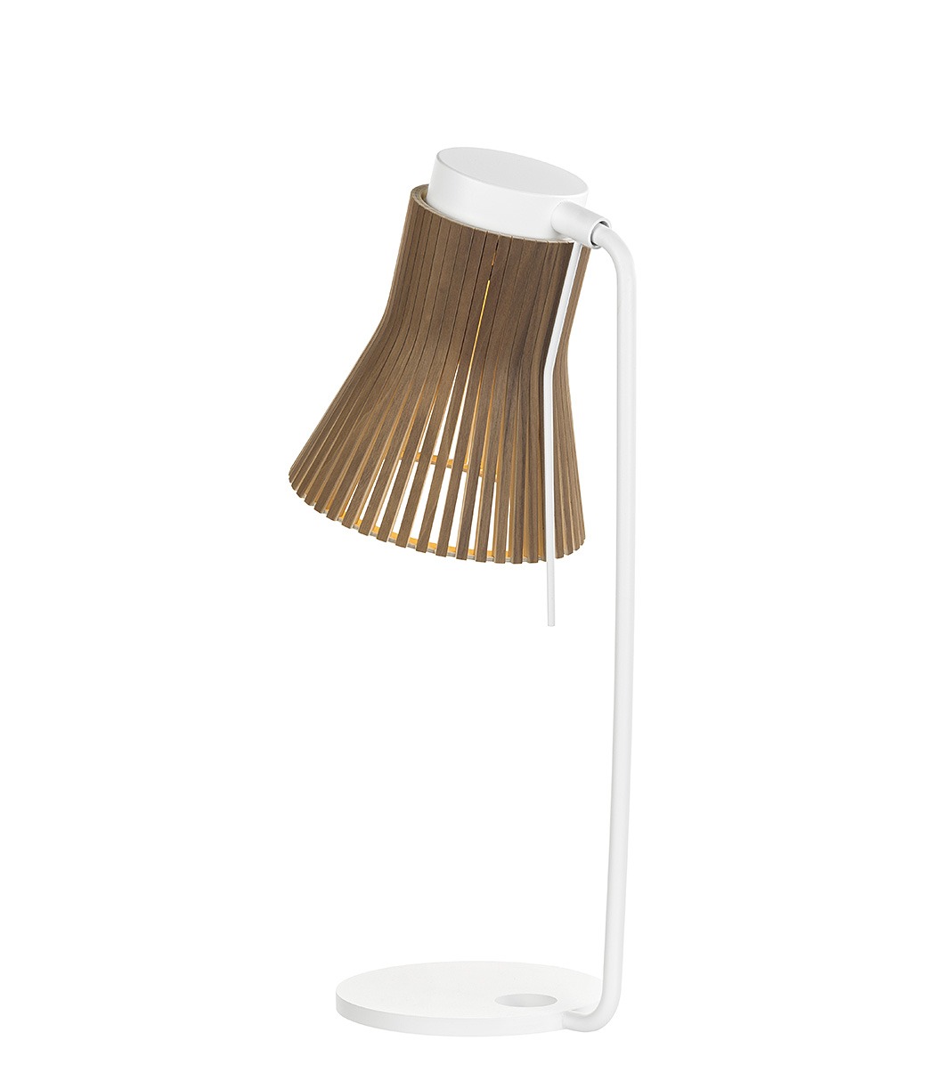 Petite 4620 table lamp is available in walnut veneer