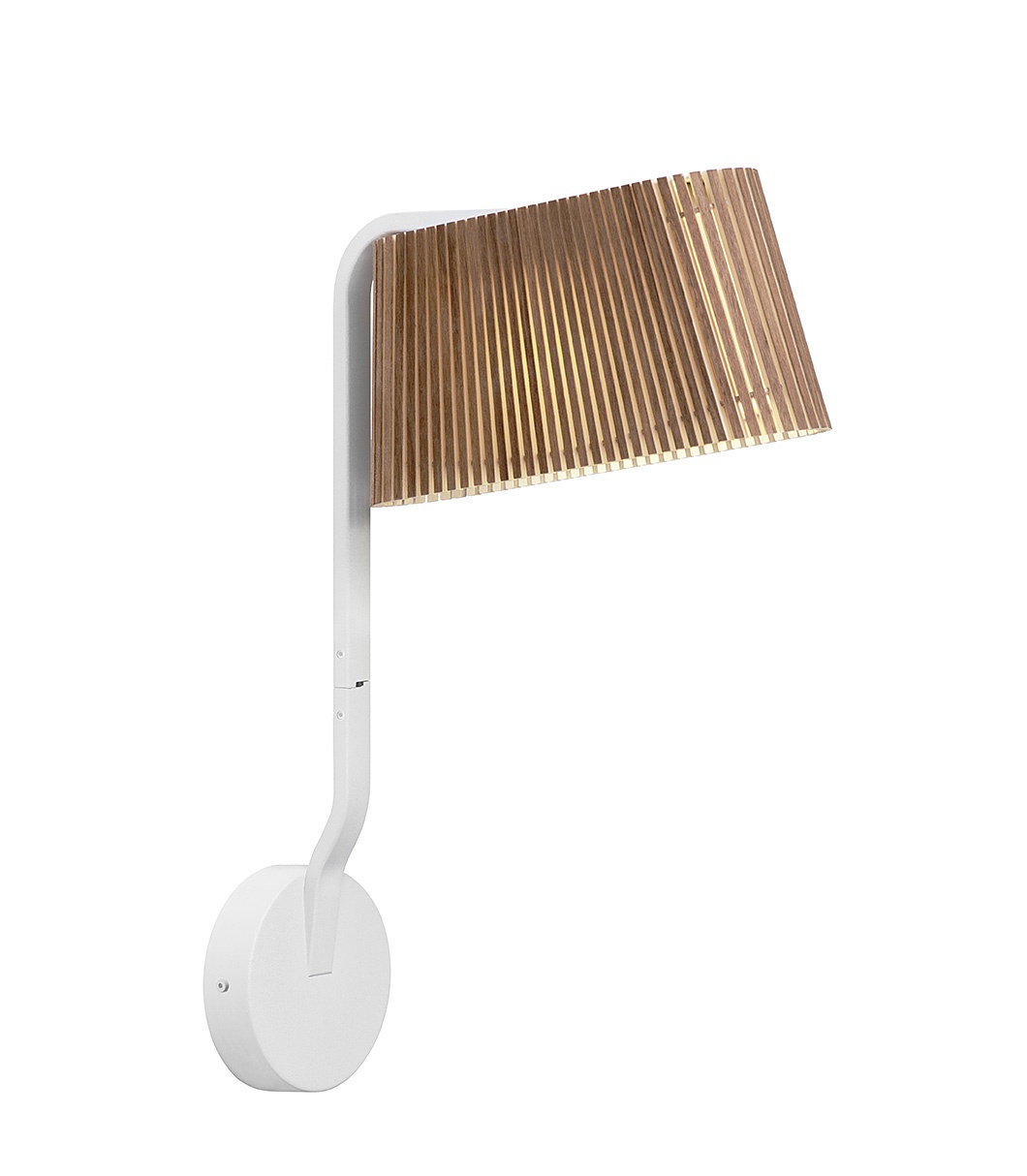 Owalo 7030 wall lamp is available in walnut veneer