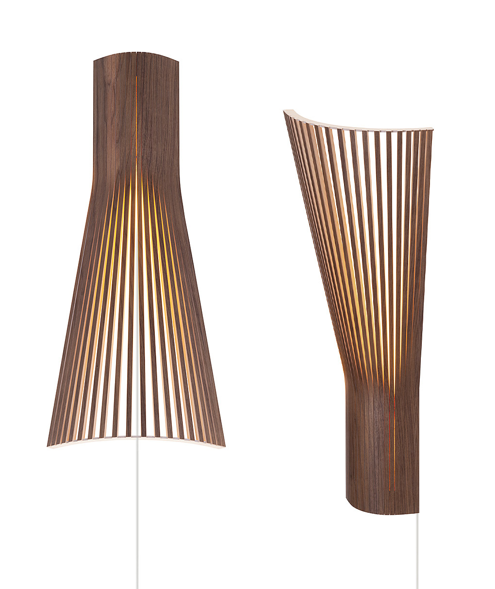 Secto 4236 corner lamp is available in walnut veneer