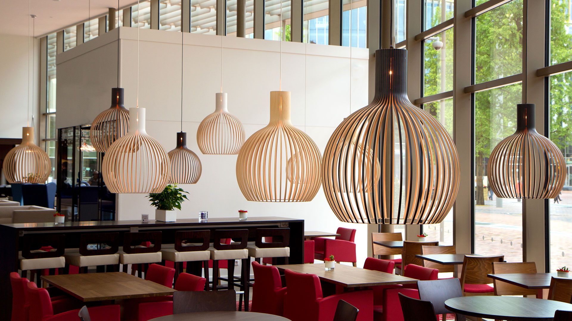 Secto Octo Pendants Combination Hilton Hotel Amsterdam