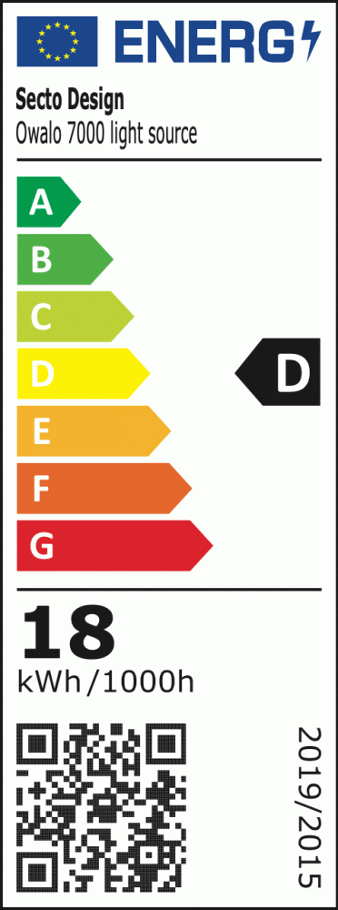 The energy label shows the energy efficiency class of this lamp model.