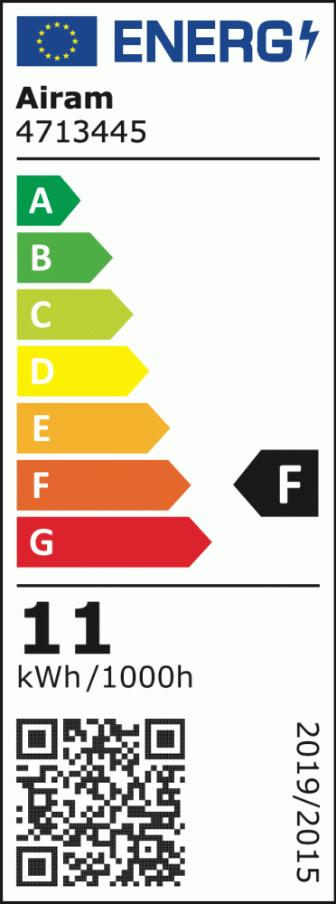 The energy label shows the energy efficiency class of this lamp model.