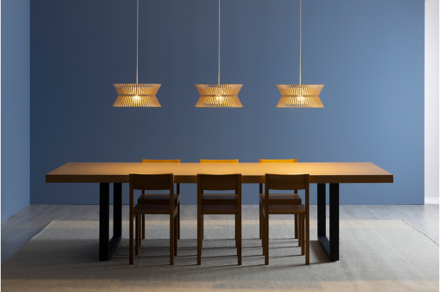 Kontro 6000   Pendants in a row above a dining table