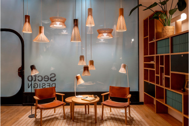 Kontro 6000   Petite 4600   Petite 4610   Petite 4620 table  Teelo 8020 table  Puncto 4203   Secto Design Showroom. Paris, France. Photo by Agathe Tissier.