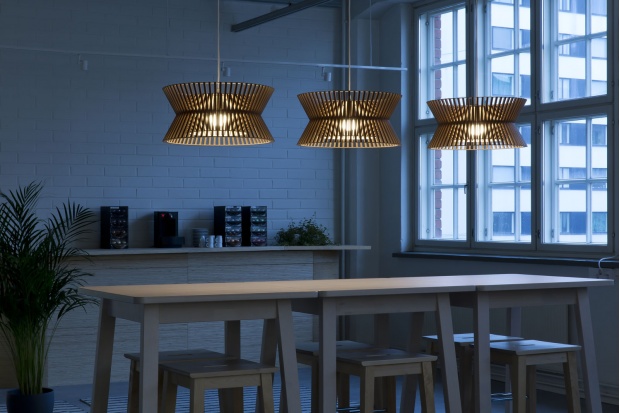 Kontro 6000 walnut Lamps shot at Nespresso Professional Oy. Helsinki, Finland. Photo by Uzi Varon.