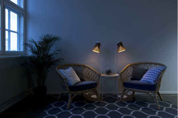 Petite 4610 walnut Lamps shot at Nespresso Professional Oy. Helsinki, Finland. Photo by Uzi Varon.