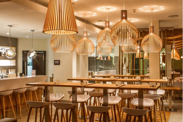 Secto 4200, Octo 4240 Restaurant Deichkind. StrandGut Resort Lifestyle Hotel. St. Peter-Ording, Germany. Interior design and photo by Cubik³.
