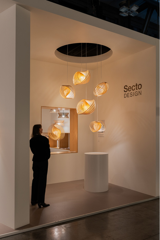 Adilo 8200   Adilo Small 8201   Kontro 6000   Secto Design at Euroluce 2025.  Milan, Italy.  Photo by Antti Laine.