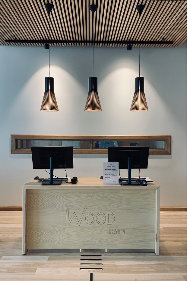 Secto Small 4201   Wood Hotel, Mjøstårnet. Brumunddal, Norway. Architecture by Voll Arkitekter. Photo by Voll Arkitekter