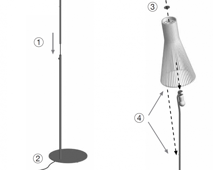 Wooden Secto 4210 Floor Lamp By, Floor Lamp Assembly Instructions