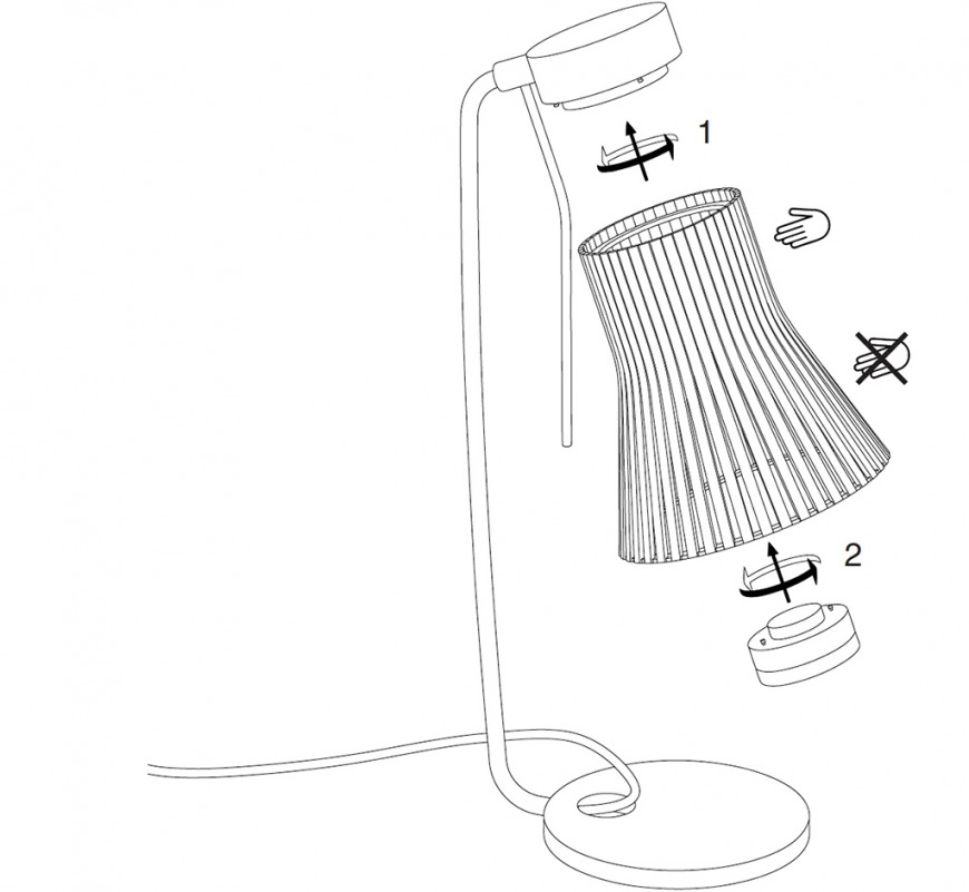 Lampe à poser, Petite 4620, bois, bouleau, LED, L27cm, H56cm - Secto Design
